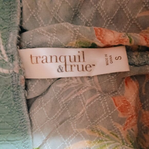 Tranquil And True Womens Lounge Pants, Sz S, Teal Floral, Hi Rise, NWOT - Picture 8 of 8